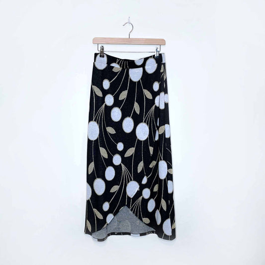 nwt maeve faux wrap art deco knit maxi skirt - size small