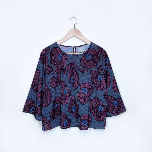 maeve poppy floral babydoll blouse - size 10