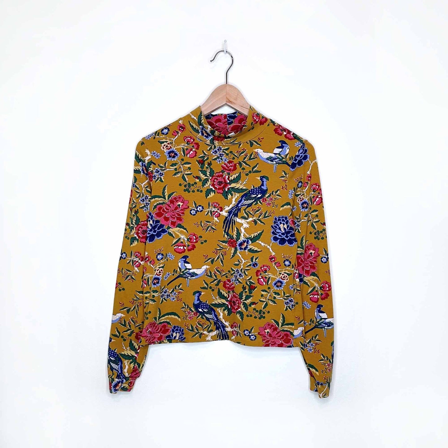 maeve minuit lightweight mockneck long sleeve top - size small