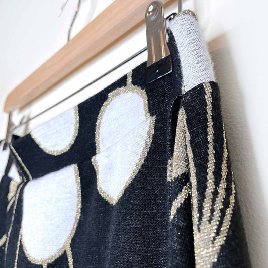 nwt maeve faux wrap art deco knit maxi skirt - size small