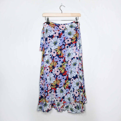 Maeve Sybil floral midi wrap skirt - size xs