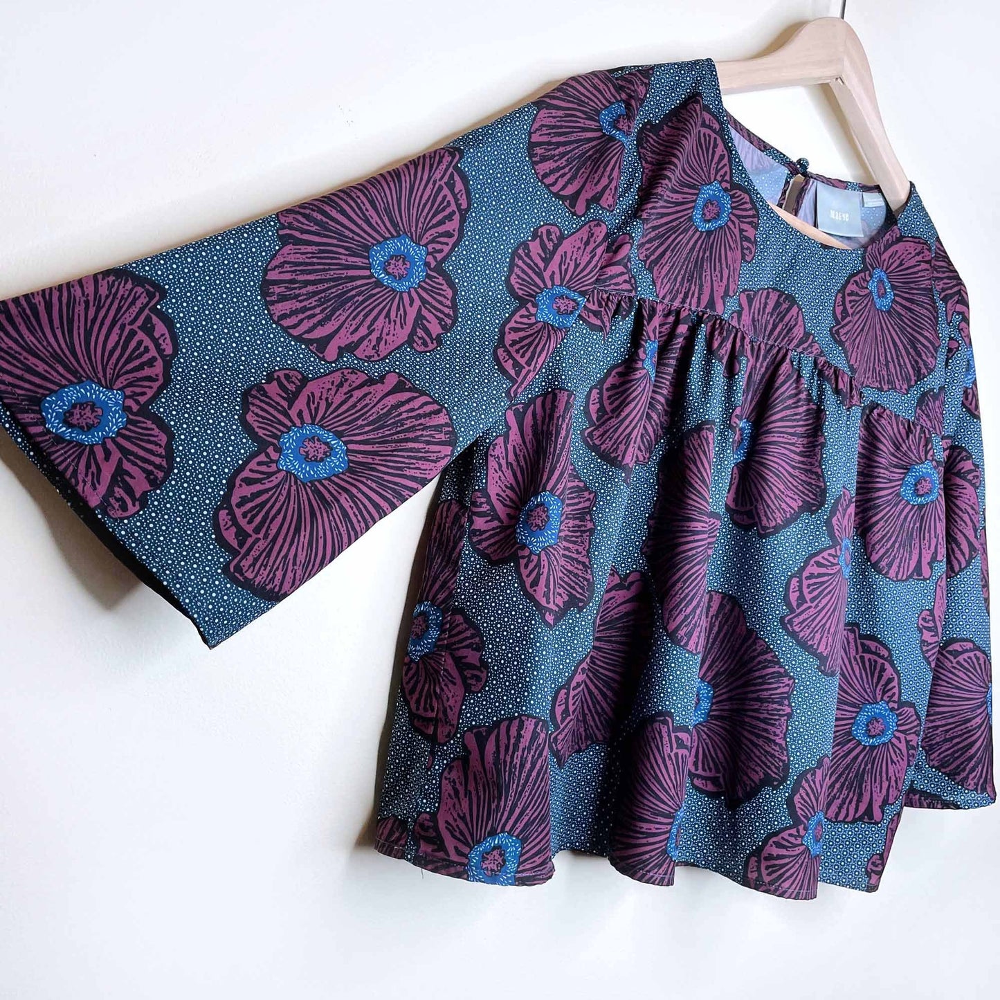 maeve poppy floral babydoll blouse - size 10