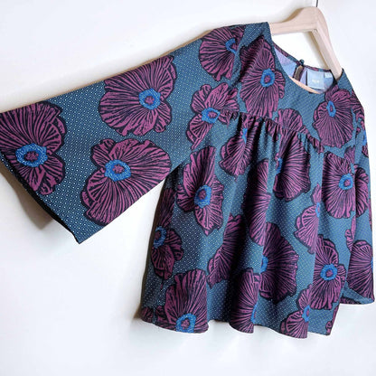 maeve poppy floral babydoll blouse - size 10
