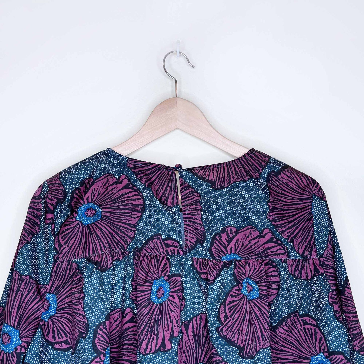 maeve poppy floral babydoll blouse - size 10