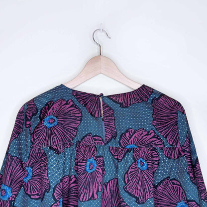 maeve poppy floral babydoll blouse - size 10