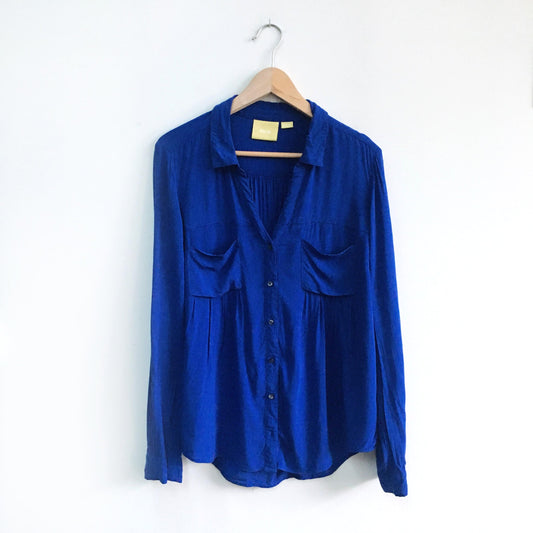 Maeve Blue Wynwood Blouse - size Medium