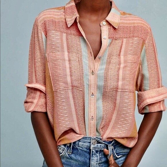 Maeve Calipatria Oversize Buttondown - size Small