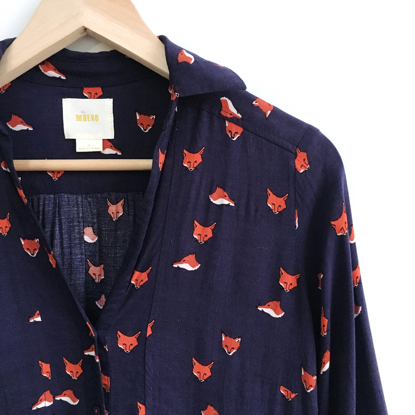 Maeve Woodland Walk Fox Blouse - size 4