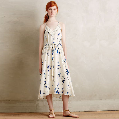 Maeve Inkdrop Midi Dress - size xs