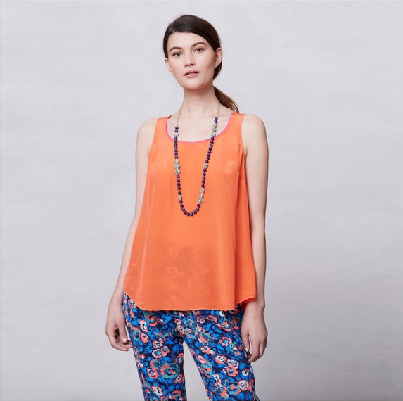 Maeve Piped Silk Tank - size 8