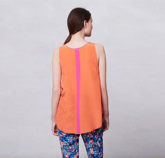 Maeve Piped Silk Tank - size 8