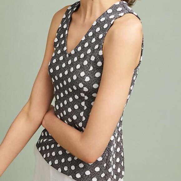 Maeve textured polka-dot knit top - size Small