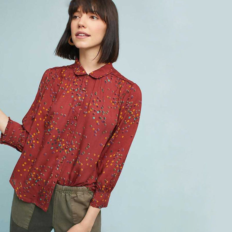 Maeve Blouse with colourful dots - size xs - Anthropologie