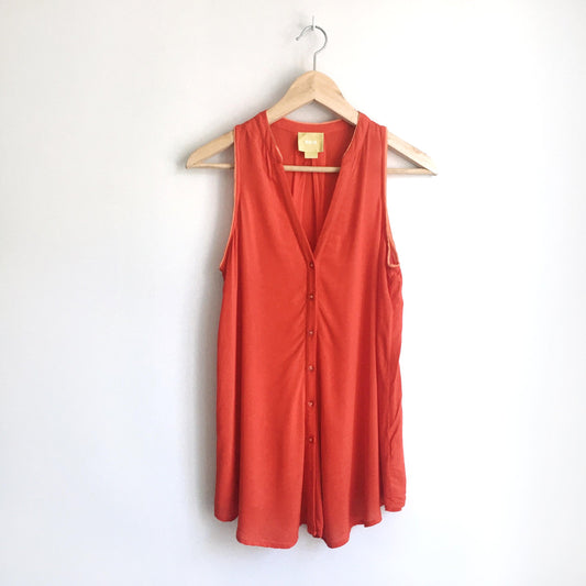 Maeve red-orange sleeveless buttondown - size 2