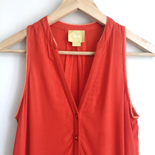 Maeve red-orange sleeveless buttondown - size 2