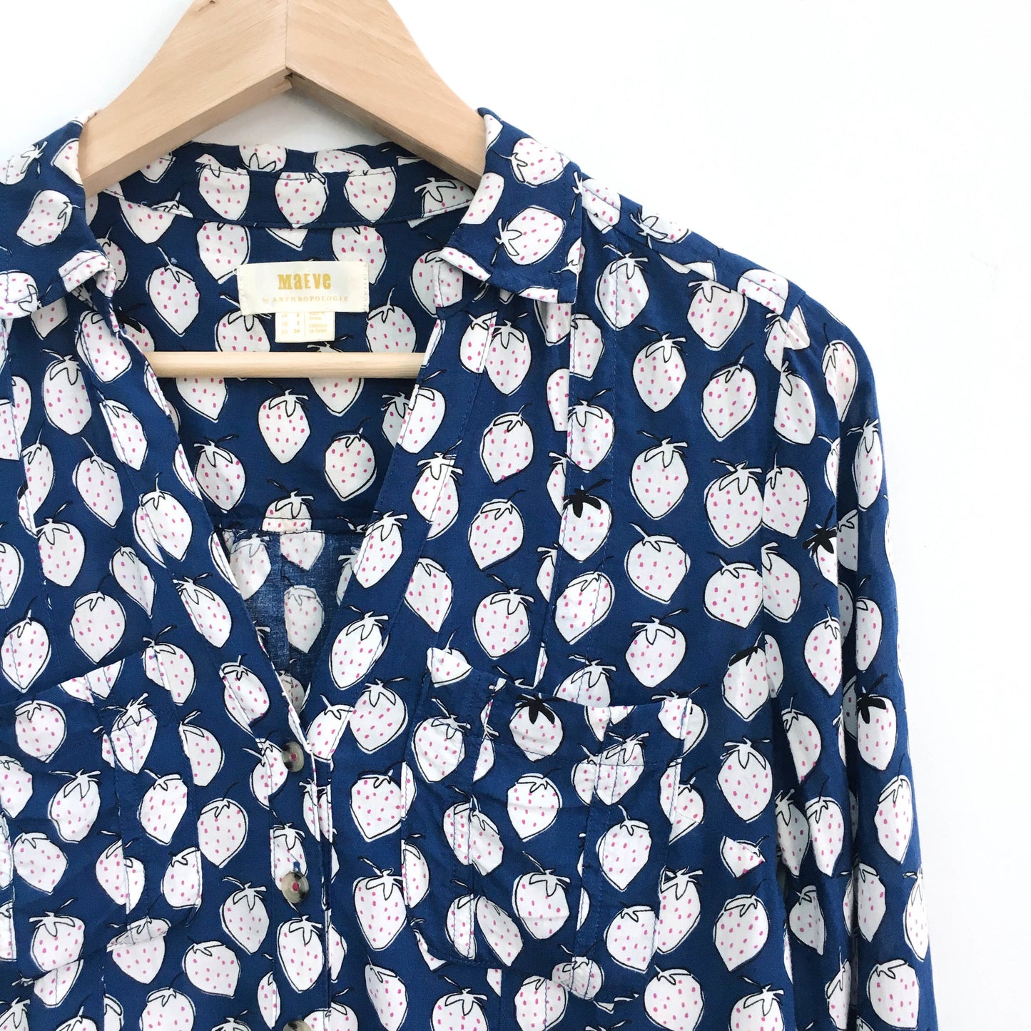 Maeve Rochelle printed buttondown blouse - size 2
