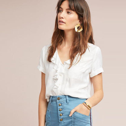 Maeve Jojo ruffled top - size Small