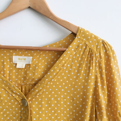 Maeve Yellow Motif Hansley Top - size 6 - Anthropologie