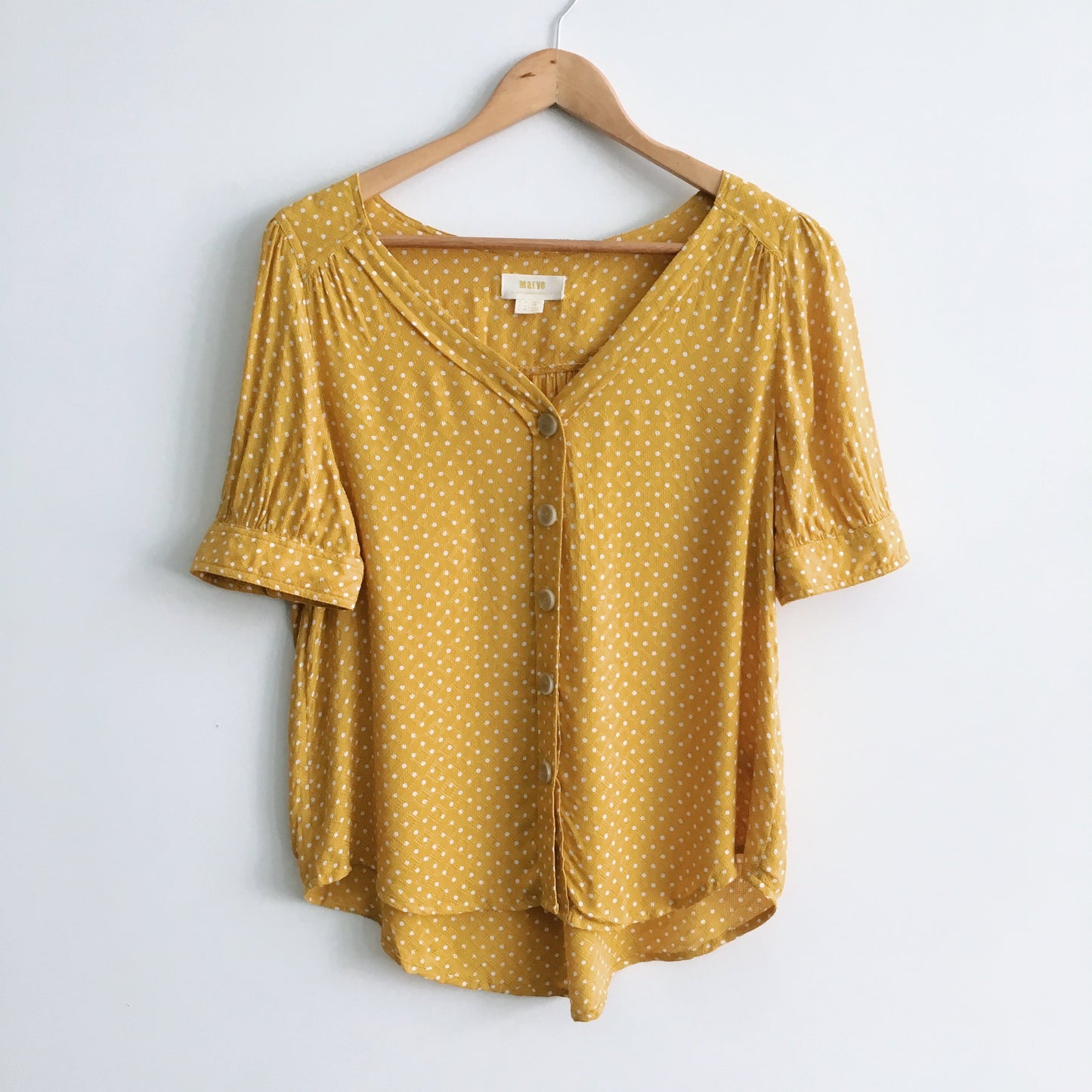 Maeve Yellow Motif Hansley Top - size 6 - Anthropologie