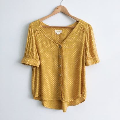 Maeve Yellow Motif Hansley Top - size 6 - Anthropologie