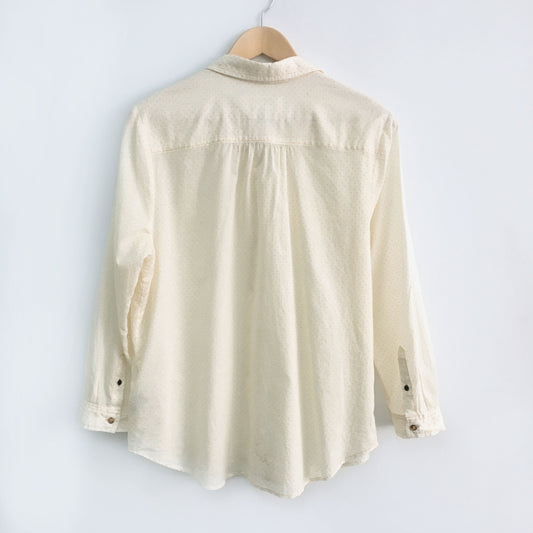 Maeve Yellow Blouse with Felt Dots - size 14 - Anthropologie