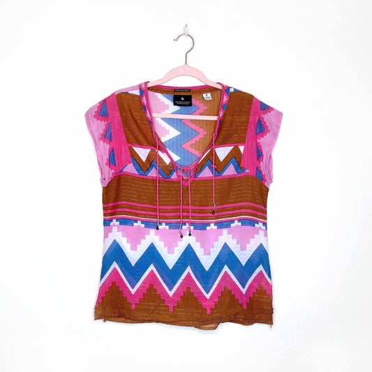 maison scotch bohemian chique ikat tunic - size 2 (med)