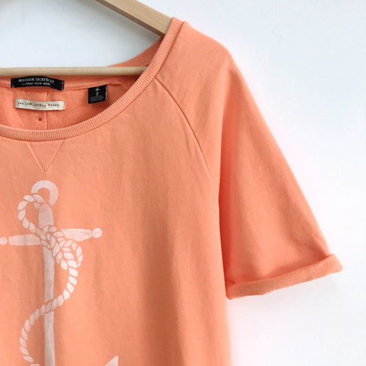maison scotch anchor sweatshirt tee - size 2 (M)