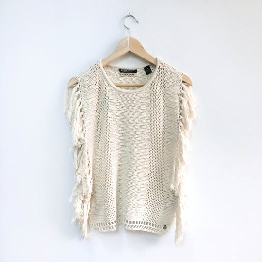 Maison Scotch fringe crochet poncho - size Small