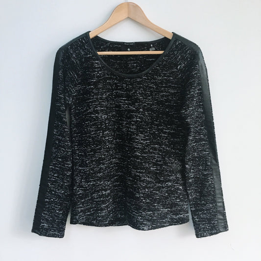 Maison Scotch Sweater with Pleather Trim - size 1