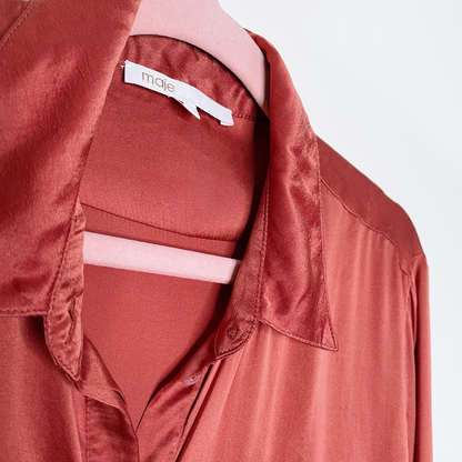 maje ceci terracotta silk blouse - size 3