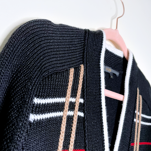 maje mada noir plaid windowpane cardigan - size 1