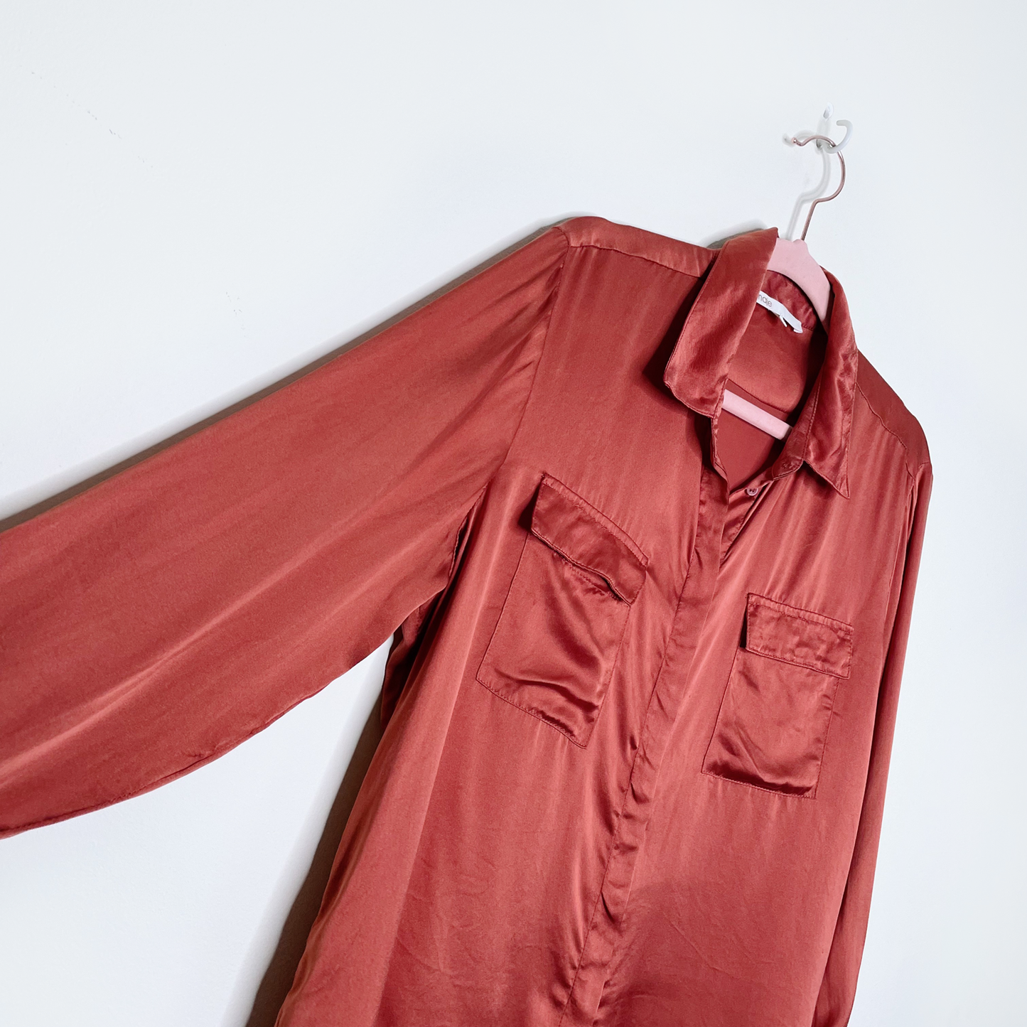 maje ceci terracotta silk blouse - size 3