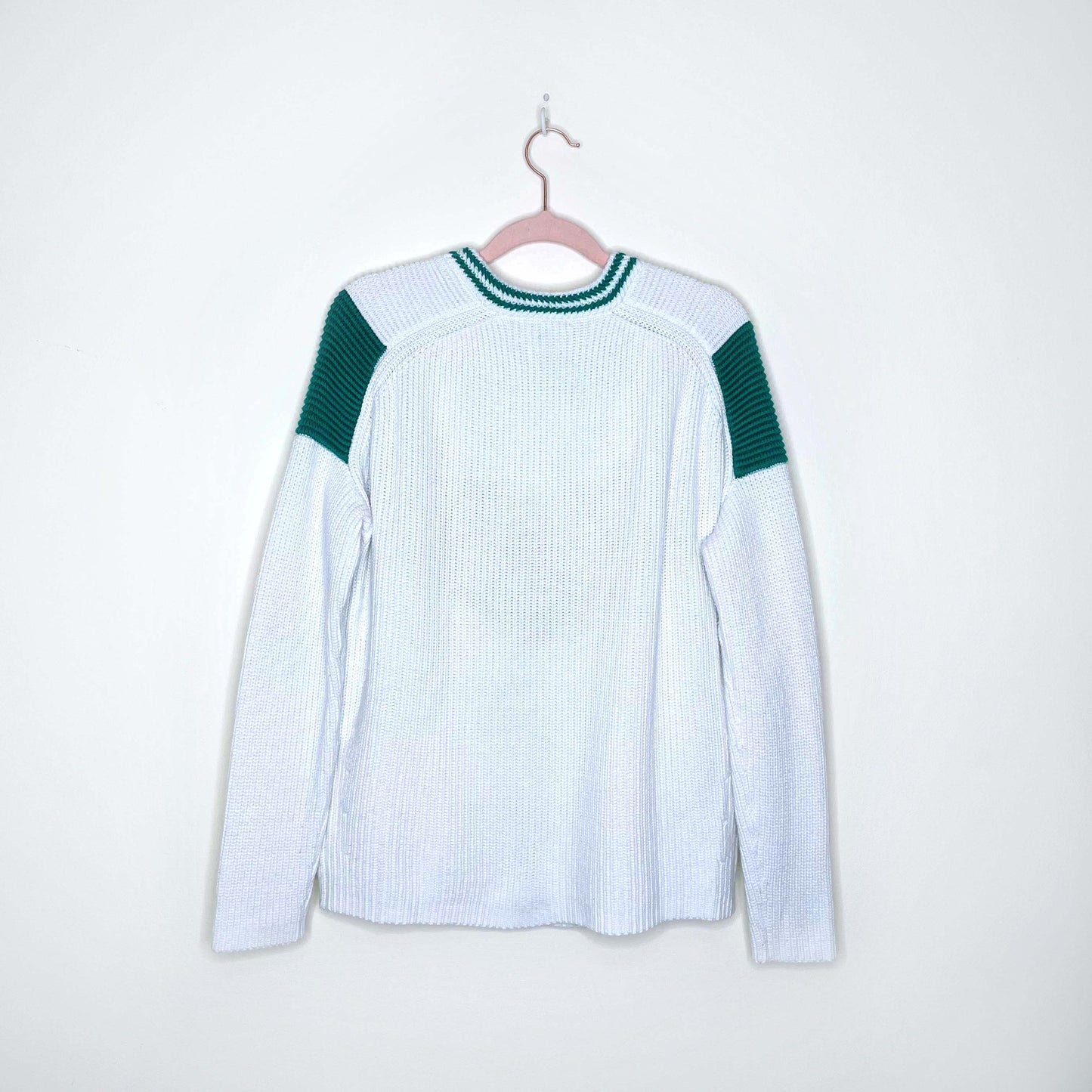 maje marina chevron cotton-wool knit sweater - size 2