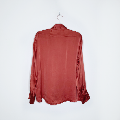 maje ceci terracotta silk blouse - size 3