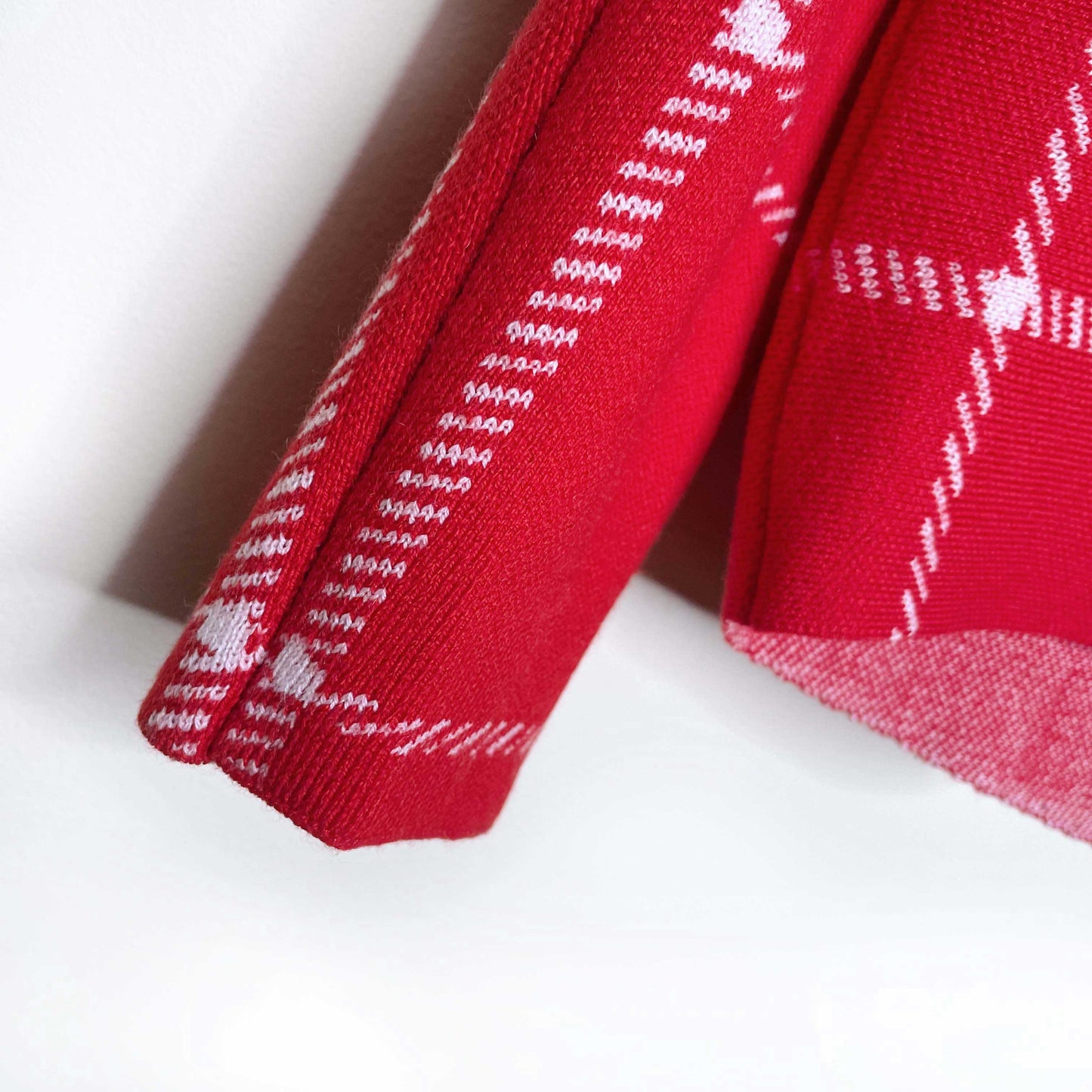 maje red windowpane plaid wool-blend sweater - size 2