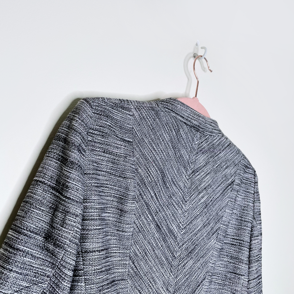 maje tweed zip up blazer jacket with embellished zipper - size 38