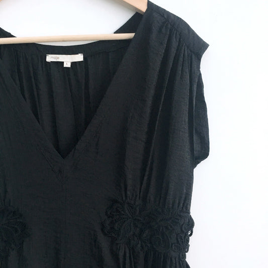 Maje Dress with Lace cinched waist - size Large