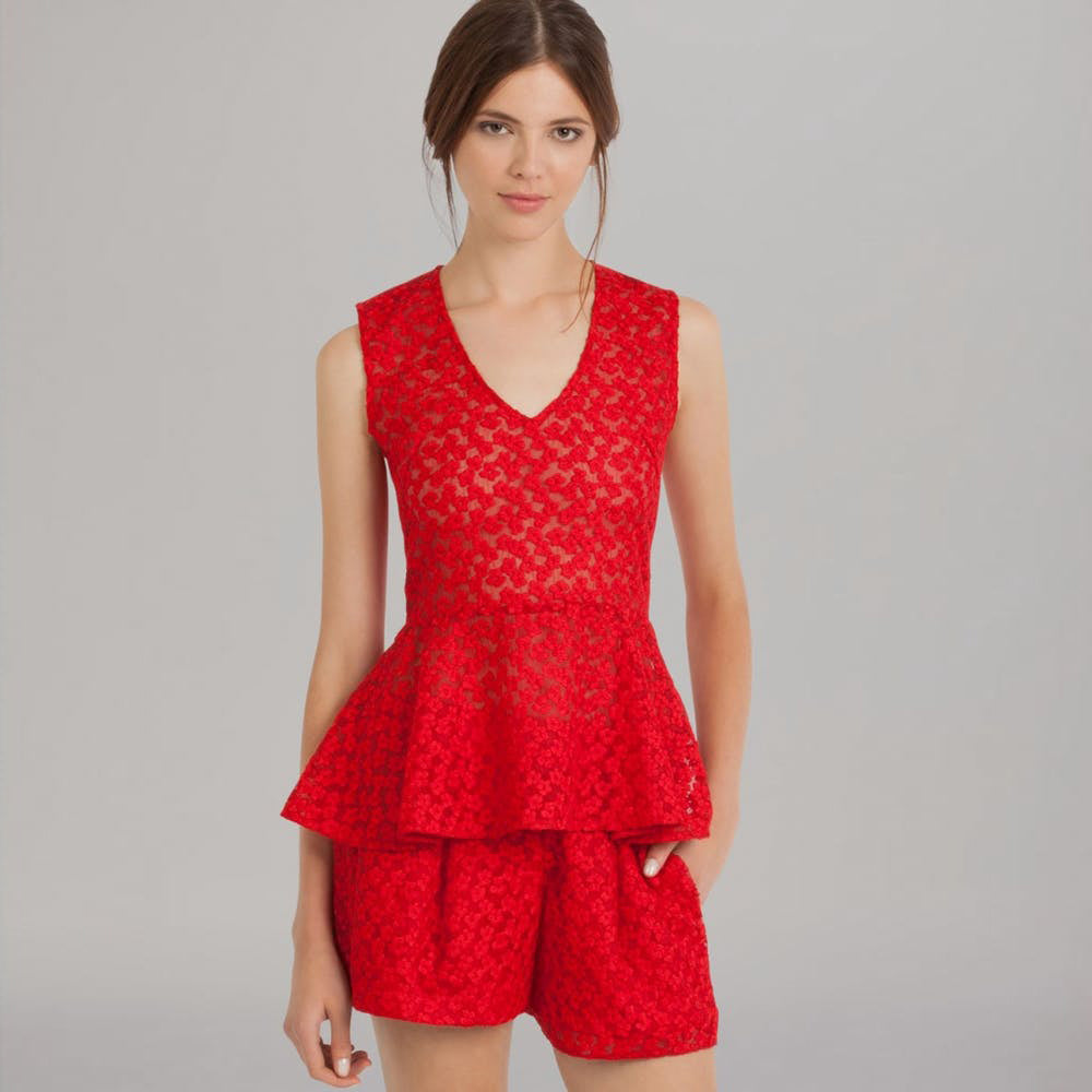 Maje lace peplum top - size 2