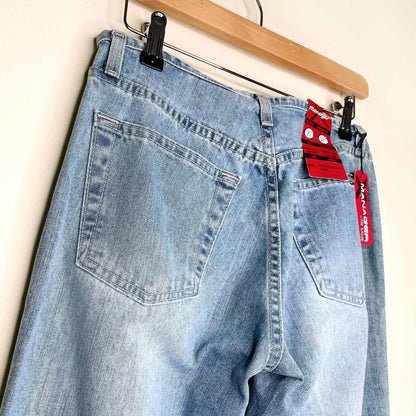 nwt deadstock manager jeans low rise hipster exposed zip flare - size 27