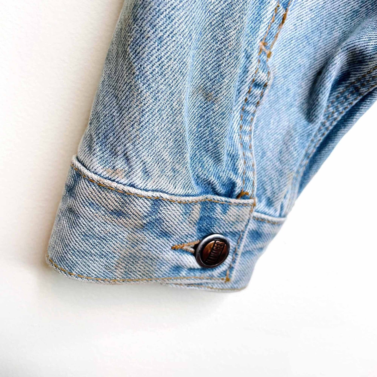 vintage manager cropped denim jean jacket - size medium