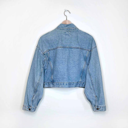 vintage manager cropped denim jean jacket - size medium