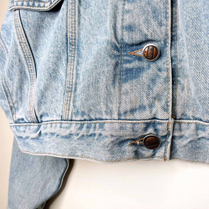 vintage manager cropped denim jean jacket - size medium