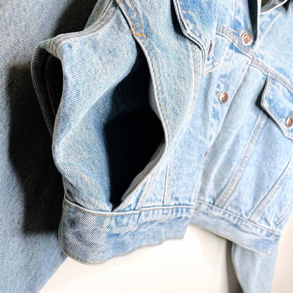 vintage manager cropped denim jean jacket - size medium