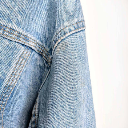 vintage manager cropped denim jean jacket - size medium
