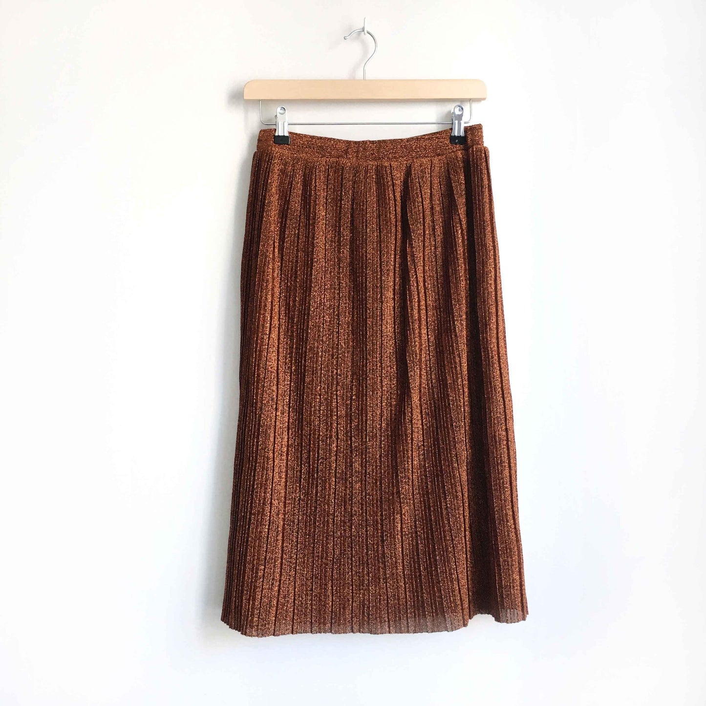 Mango metallic pleated accordion skirt - size Small