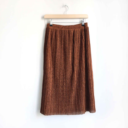 Mango metallic pleated accordion skirt - size Small