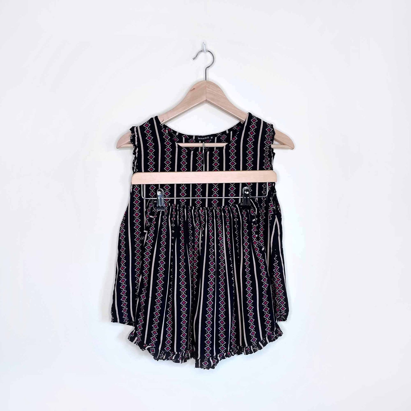 mango two piece short set with mini ruffles - size medium