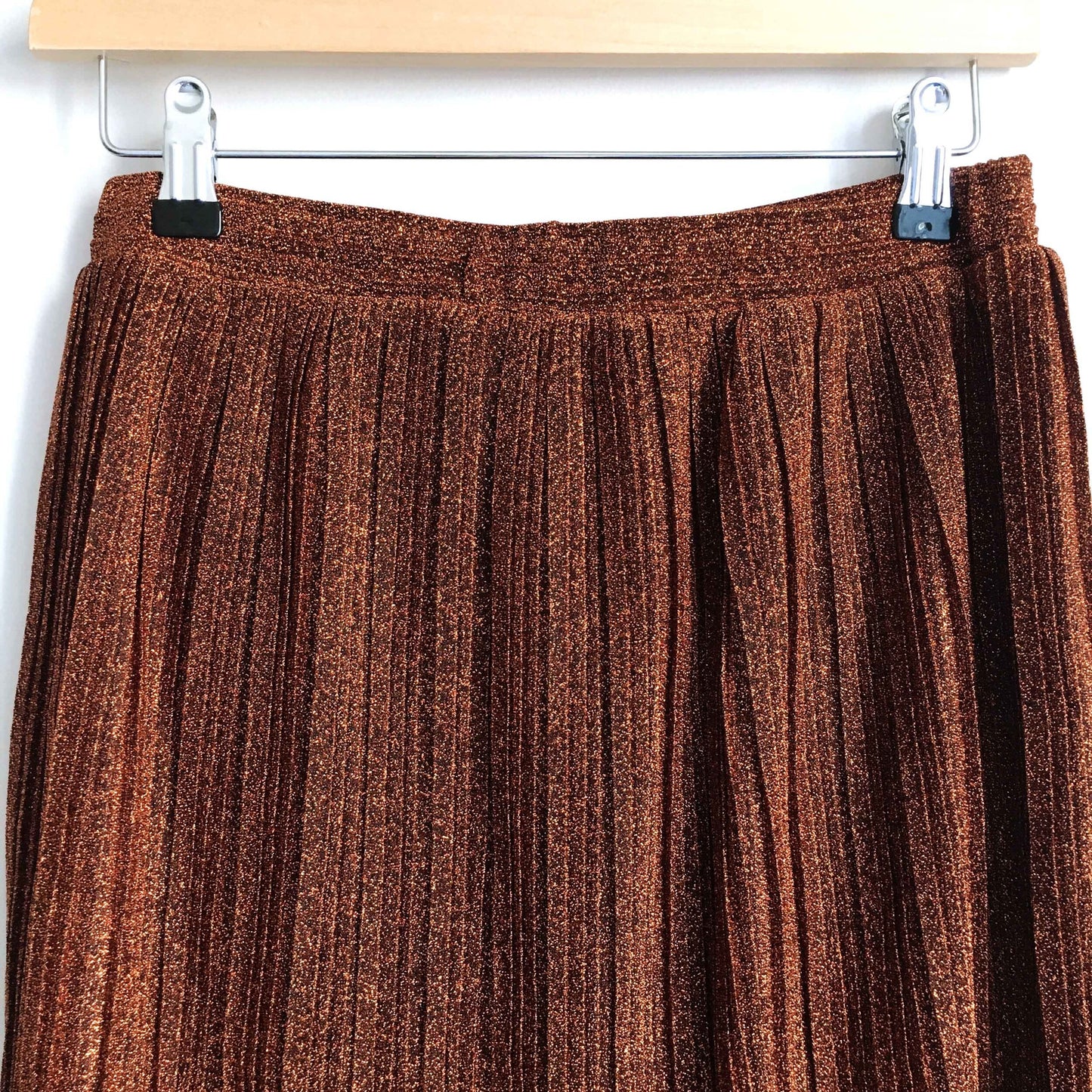 Mango metallic pleated accordion skirt - size Small