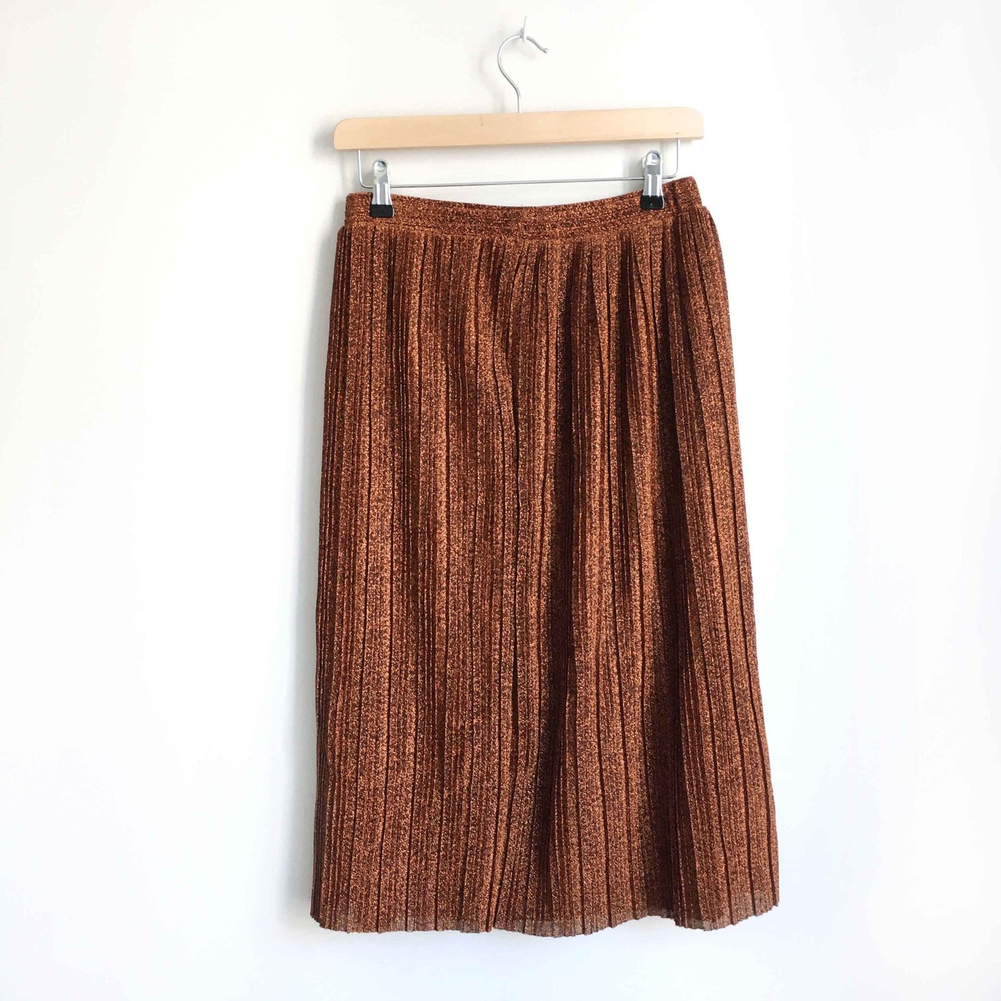 Mango metallic pleated accordion skirt - size Small