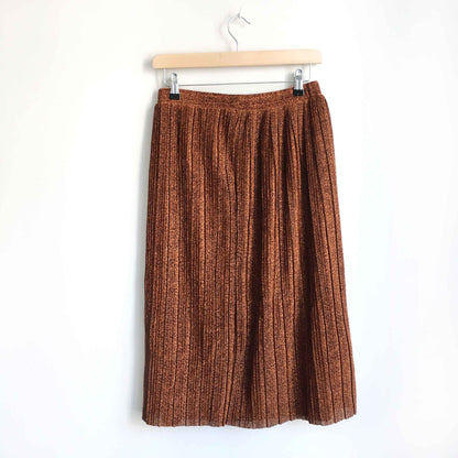 Mango metallic pleated accordion skirt - size Small